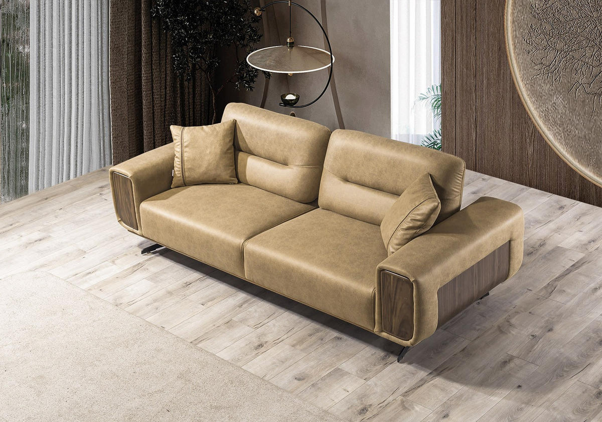SITZGARNITUR Royal, Braun Stellvariante 3+2+1 - Braun, Leder (240/100/90cm) - Villa Möbel