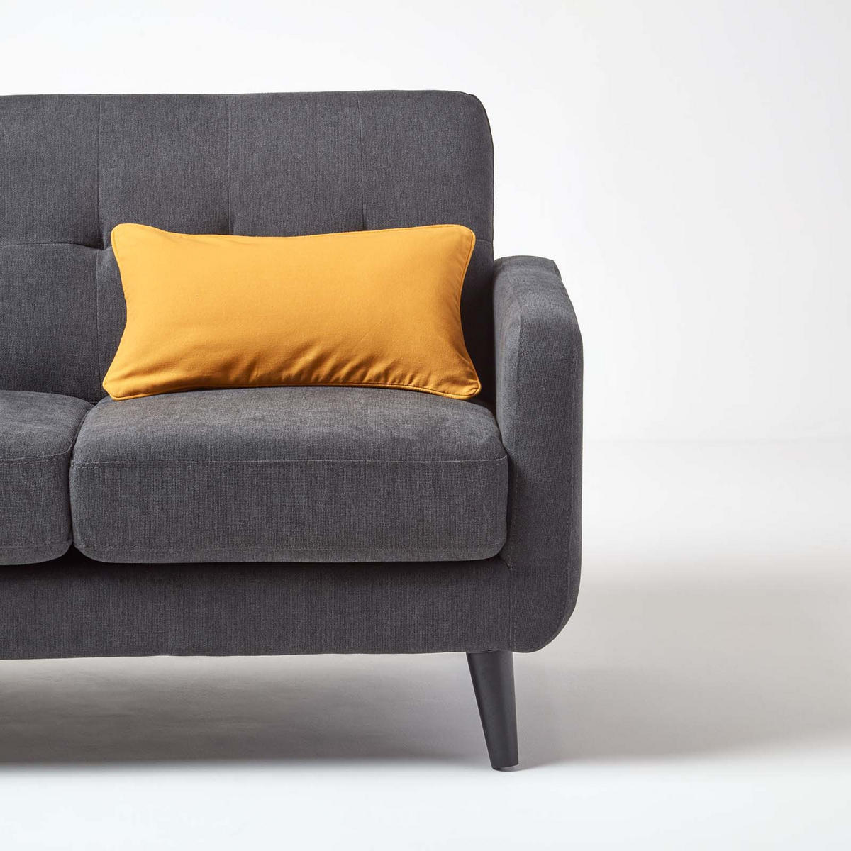 KISSENHÜLLE senfgelb 30/50 cm, 100% Baumwolle - Dunkelgelb, Textil (30/50cm) - Homescapes