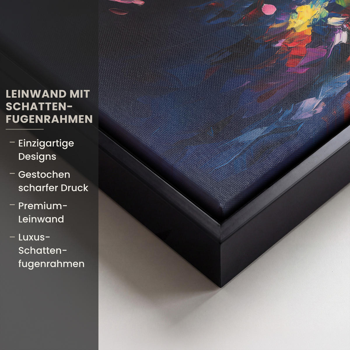 LEINWAND Bilder mit Rahmen - Weihnachtsbaum - Weihnachten - Abstrakt - Farbenfroh - 40x30 - Multicolor, Textil (40/30cm) - MuchoWow