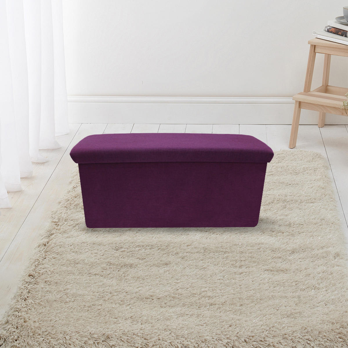 FUSSHOCKER Lila 38/76/38 cm - Lila, Textil (38/38/76cm) - Mobili Rebecca