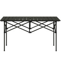 CAMPINGTISCH 95/55/50 cm klappbar mit rollbarer Tischplatte, X-Gestell aus Aluminium, Schwarz - Schwarz, Metall (95/55/50cm) - Redom