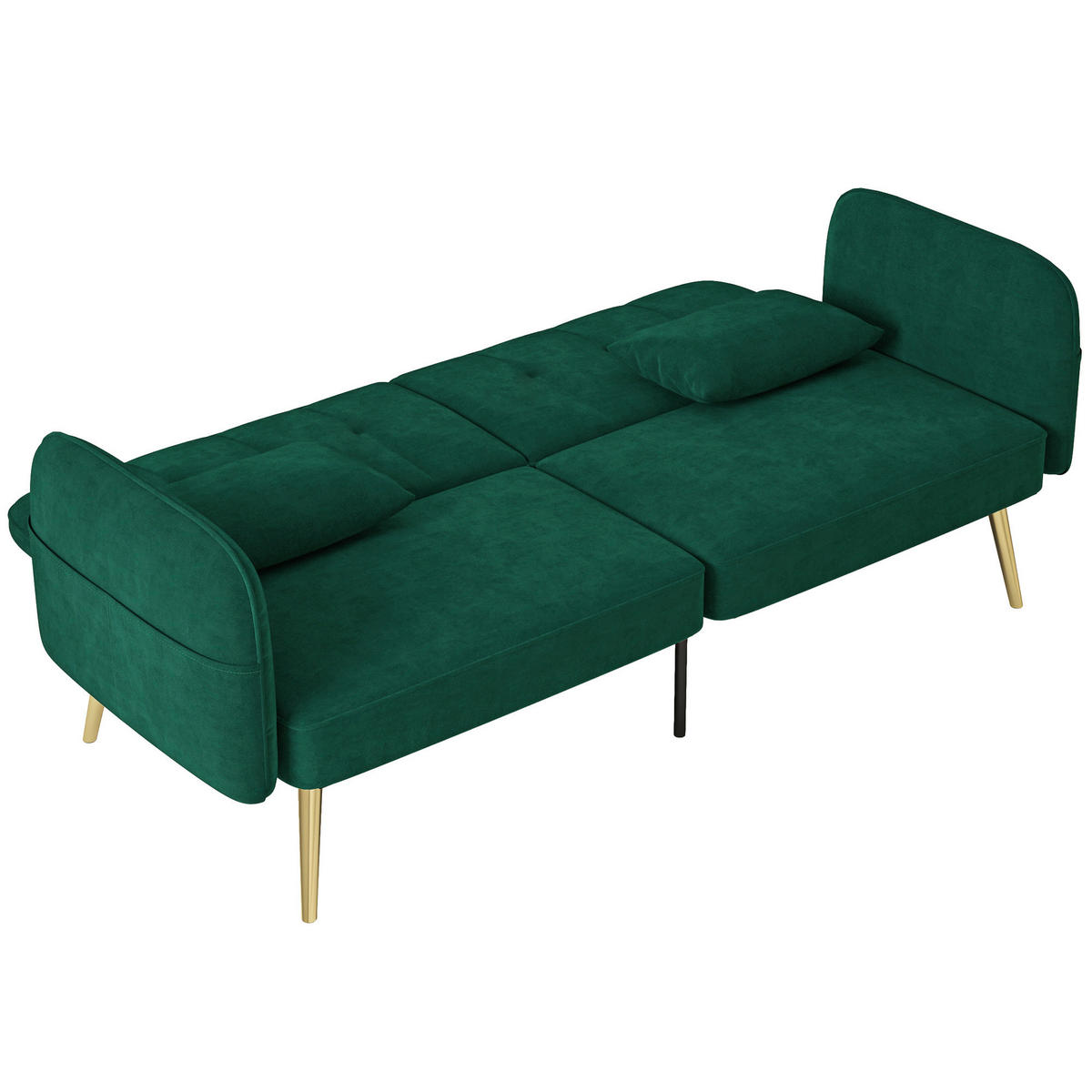 SCHLAFSOFA 2er-Sitz DE-14576 Klick-Klack mit 3-fach verstellbarer Lehne Dunkelgrün - Dunkelgrün, Textil (180/79.5/74cm) - ComfortXL
