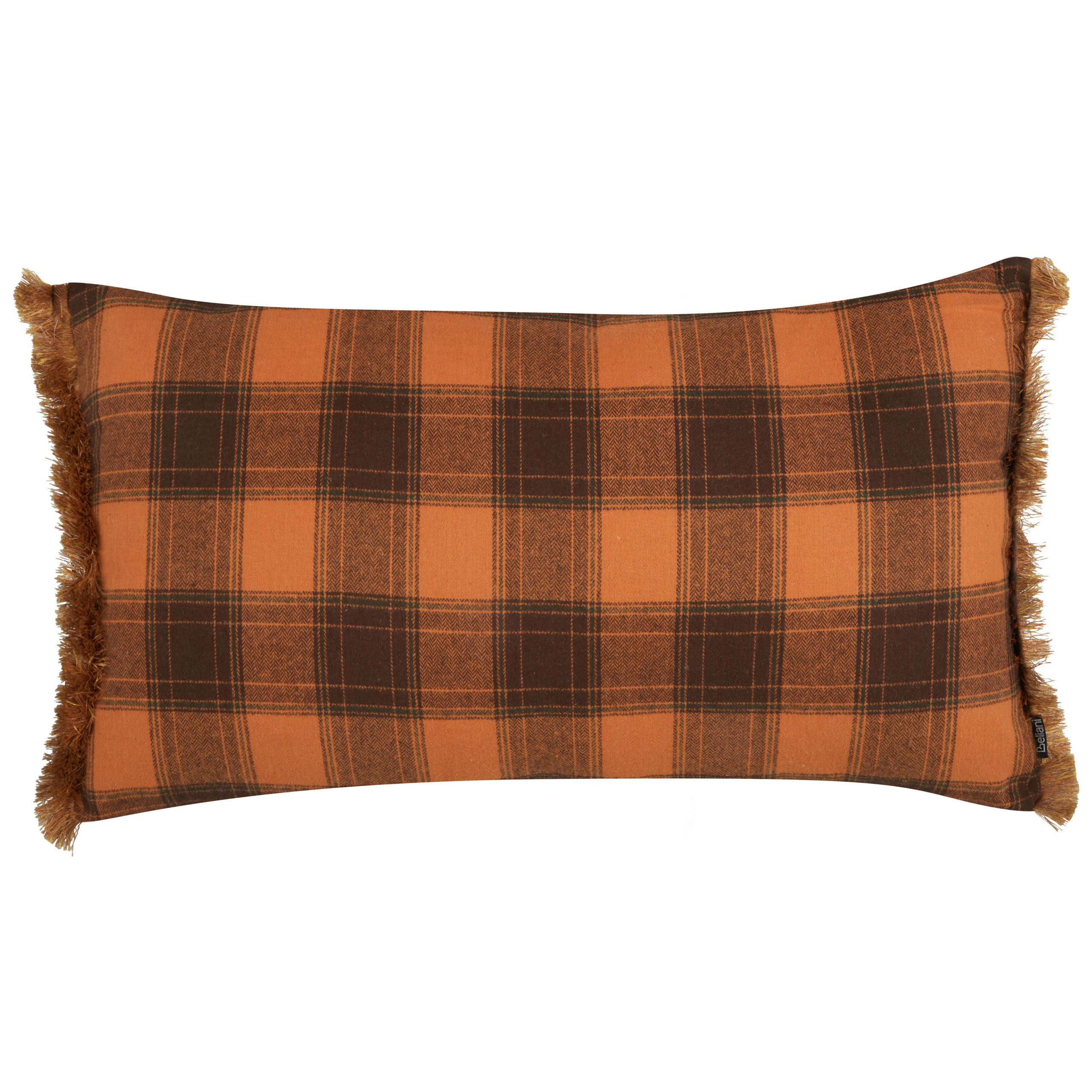 DEKOKISSEN Orange 40/70 cm Barja - Schwarz/Orange, Textil (40/70/12cm) - Beliani