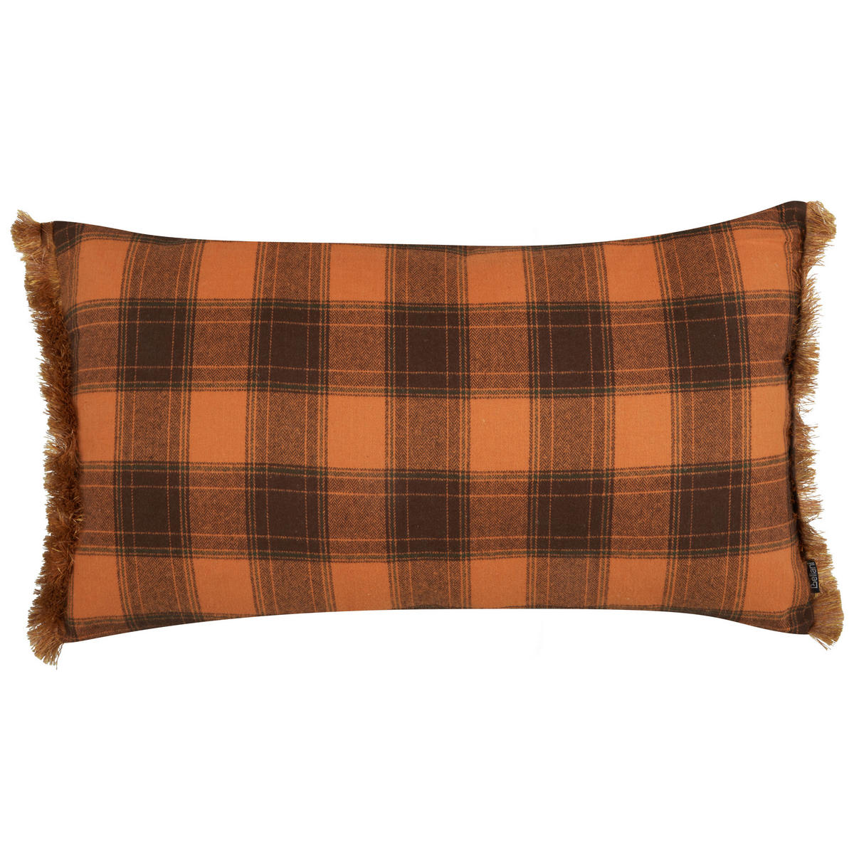 DEKOKISSEN 2er-Set Orange 40/70 cm Barja - Schwarz/Orange, Textil (70/40cm) - Beliani