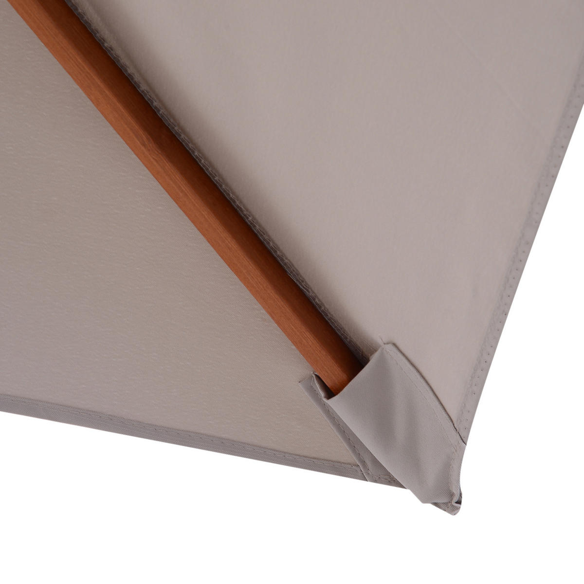 SONNENSCHIRM, Tannenholz, Bambus, Grau - Grau, Holz/Naturmaterialen (150/200cm) - Outsunny
