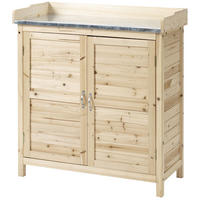 GARTENSCHRANK, Pflanztisch mit Unterschrank, Geräteschrank aus Tannenholz, Natur - Fichtefarben, Holz (40/92/83cm) - Outsunny