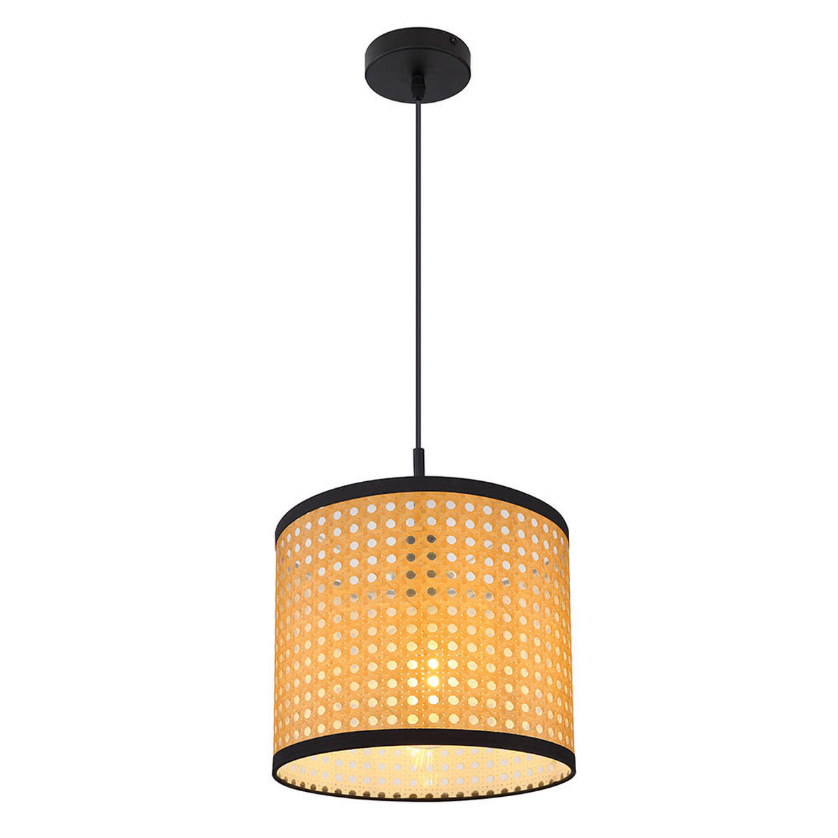HÄNGELEUCHTE Bambus-Optik Braun - Braun, Kunststoff/Metall (28/28/140cm) - Globo Lighting
