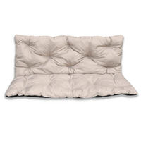 SITZKISSEN mit Rückenteil für 2 Personen Bankauflage KOMPLETT (180x60x50 cm, Beige) - Beige, Naturmaterialien (180/50/60cm) - Best for Kids