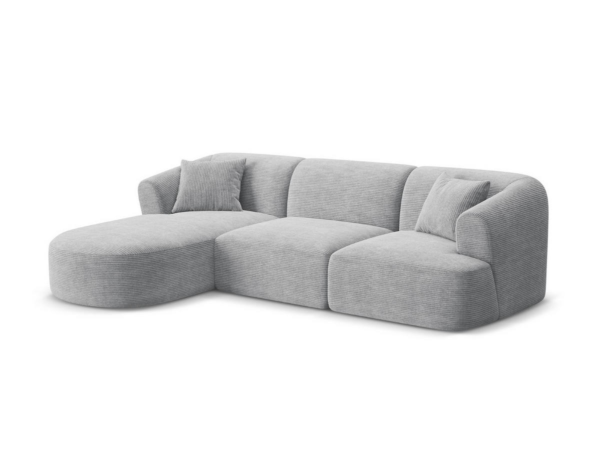 MODULARES-ECKSOFA links Campi aus Cord silber 4 Sitzplätze - Silberfarben, Textil (156/256cm) - Cosmopolitan Design