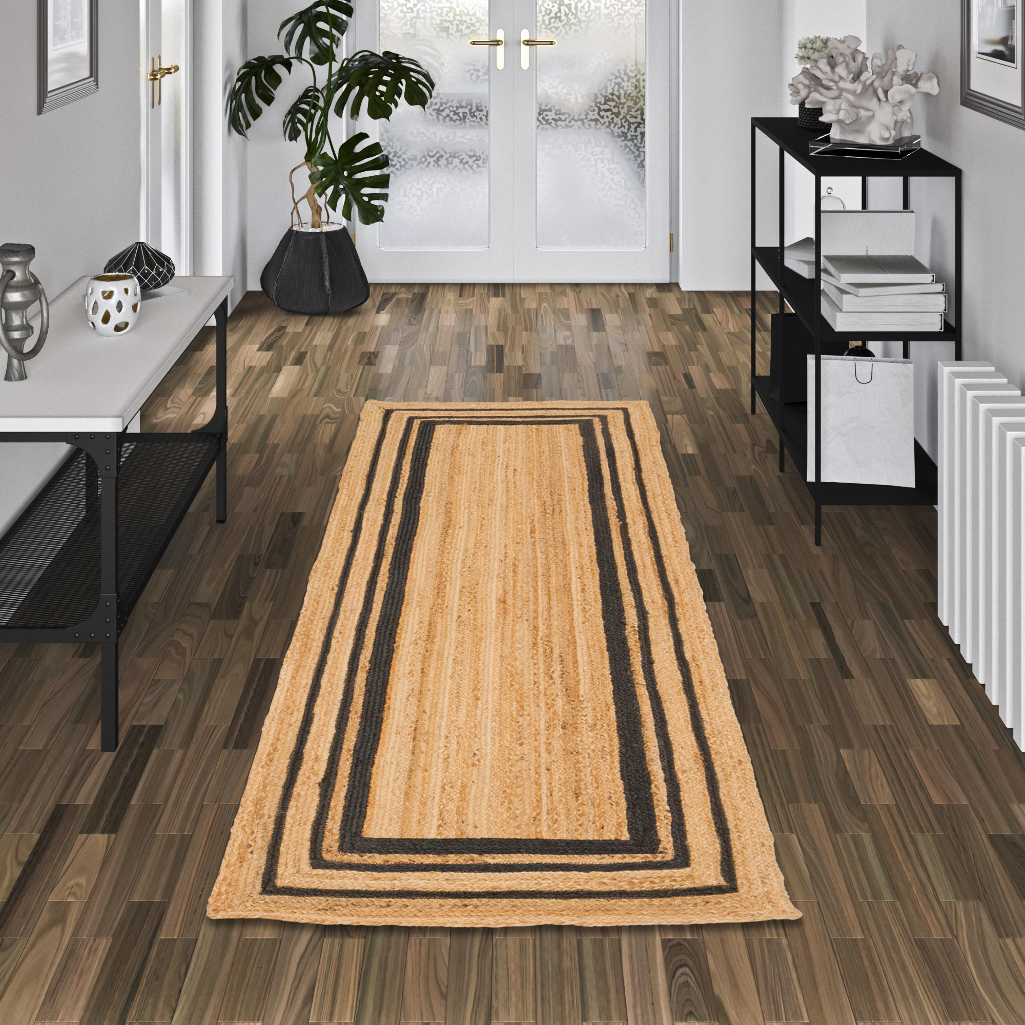 NATURFASER TEPPICH LÄUFER JUTE SALSA - Anthrazit, Textil (80/150cm) - Pergamon