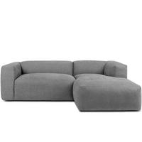 ECKMODULSOFA-RECHTS BUFFO 3/4 Sitzer mit extrem weicher Sitzfläche, Gewebestoff, hell aschfahl - Hellgrau, Textil (237/180cm) - KONSIMO®