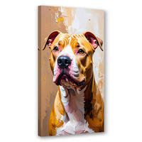 LEINWANDBILD Pitbull Hund Tier 60x120cm - Beige, Textil (60/120cm) - Feeby