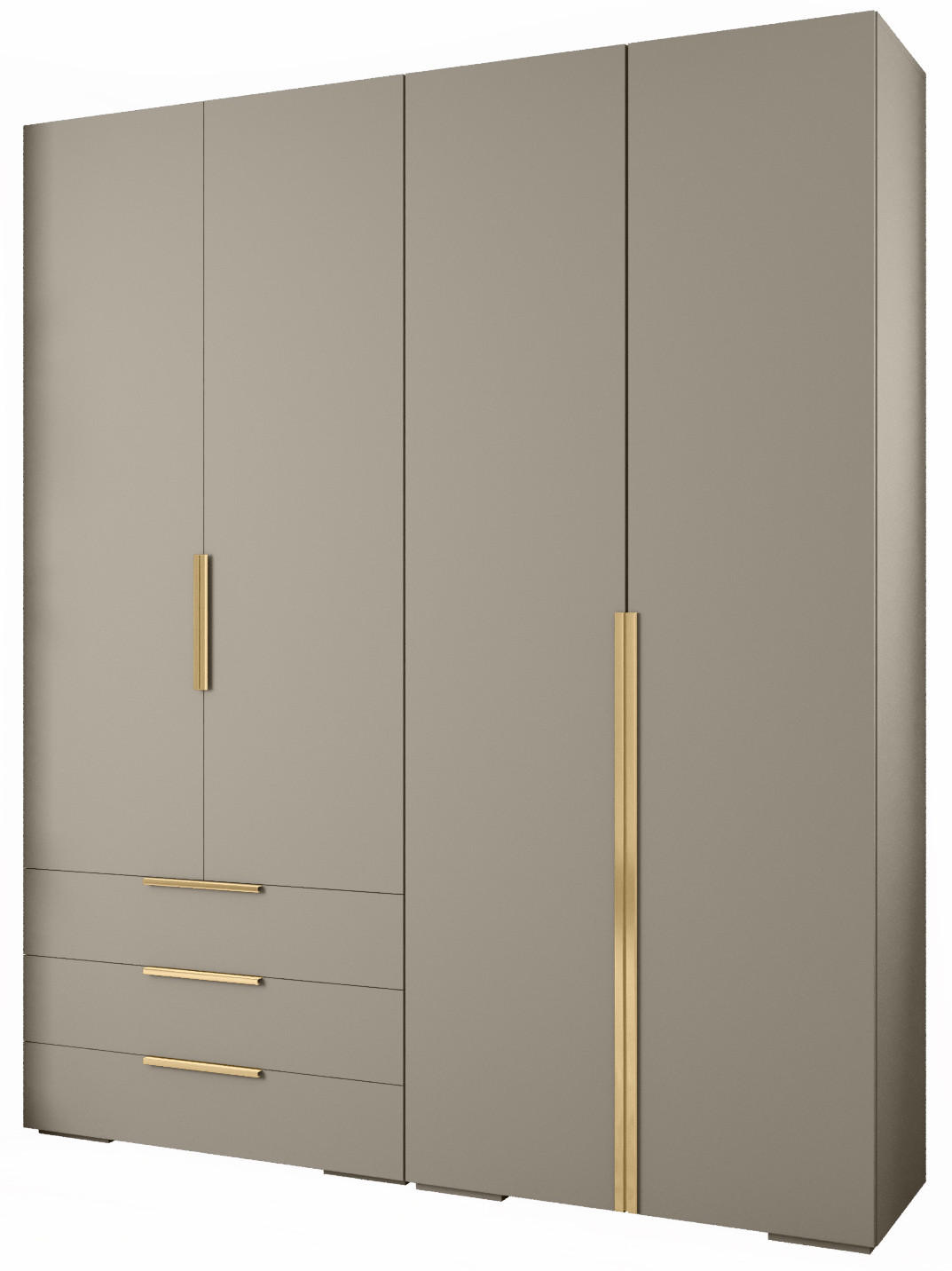 GARDEROBEN-SET 236,7/200/47 - Kaschmir/Goldfarben, Holz/Kunststoff (200/236.7/47cm) - Abiks Möbel