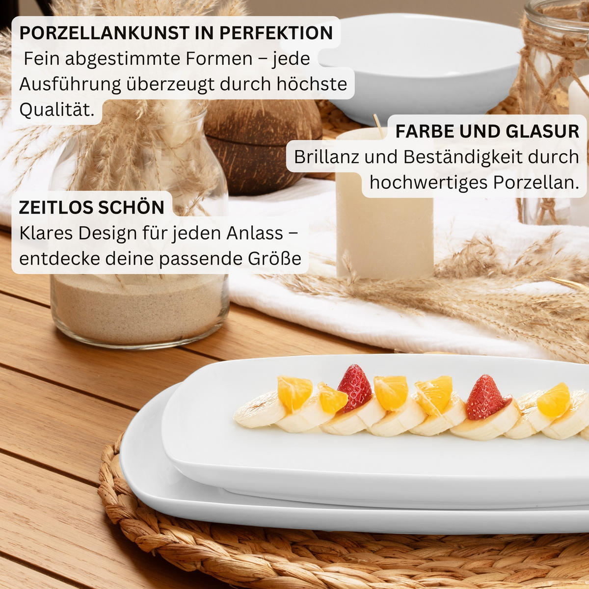 SERVIERPLATTEN SET BILGOLA - 2 teilig aus Porzellan - Weiß, Keramik (19/3/29.5cm) - Sänger