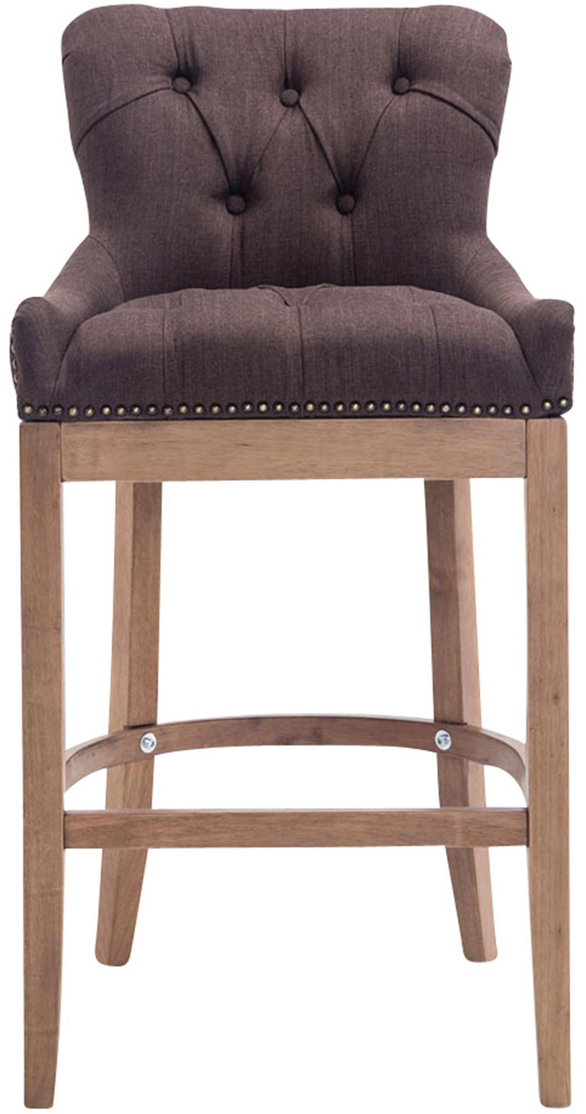 BARHOCKER Stoff Braun - Naturfarben/Braun, Holz/Textil (55/109/57cm) - CLP