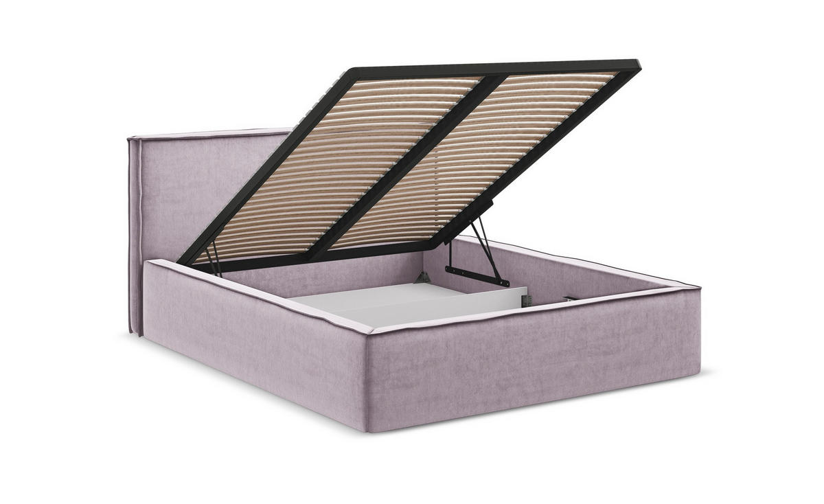 POLSTERBETT mit Bettkasten und Lattenrost 200x228 Schwarz - Schwarz, Kunststoff/Textil (180/200cm) - Makamii