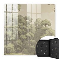 SCHLÜSSELBOX Schwarz 30x30 cm- Türöffnung nach rechts - grüner Wald - Grün, Metall (30/30/5cm) - TULUP
