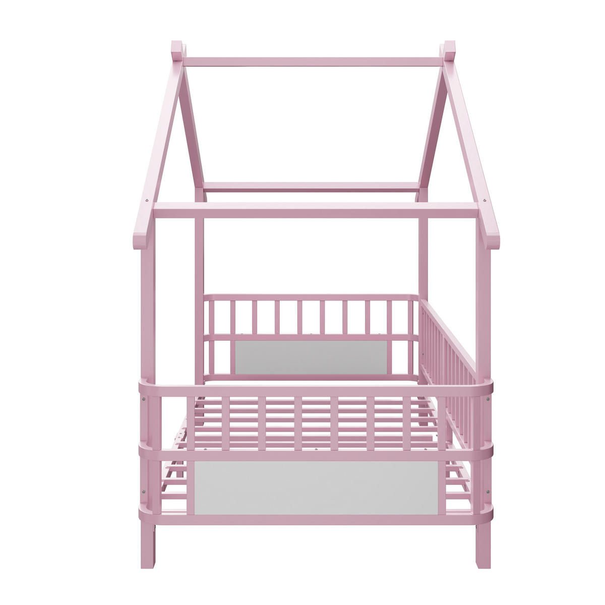 KINDERBETT Hausform 90x200 cm Metall Pink - Pink, Metall (90/200cm) - Meubliv