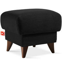 FUẞSTÜTZE GUSTAVO II, Schwarz - Schwarz/Braun, Holz/Holzwerkstoff (53/49/53cm) - KONSIMO®