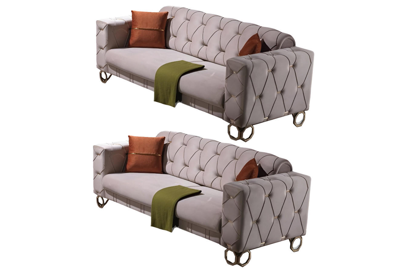 SITZGARNITUR Lizzy Beige Stellvariante:2+2 - Beige, Holz (170/80/90cm) - Villa Möbel