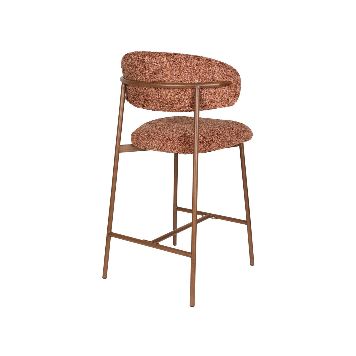 BARHOCKER Claes mit Rückenlehne 65 cm Terra - 2 er Set - Rot, Kunststoff (44/94/51cm)