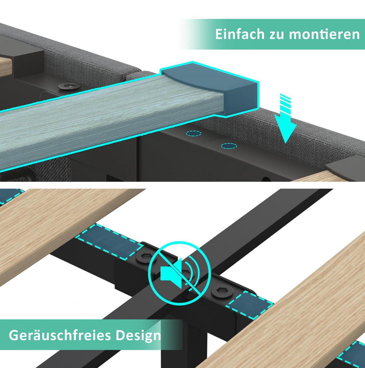 POLSTERBETT 140/200 cm aus Leinenstoff mit LED-Beleuchtung, USB-Typ-C und hydraulischem Bettkasten, und Matratze,Grau - Grau, Textil (140/200cm) - Redom