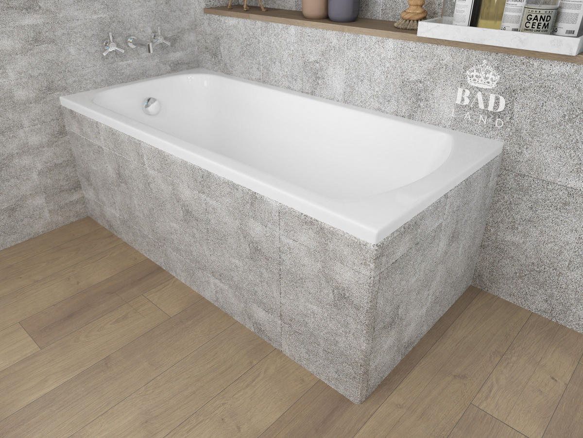BADEWANNE Rechteck CLASSIC 140/70 Ablauf & Füße - Weiß, Kunststoff (70/54.5/140cm) - bad land