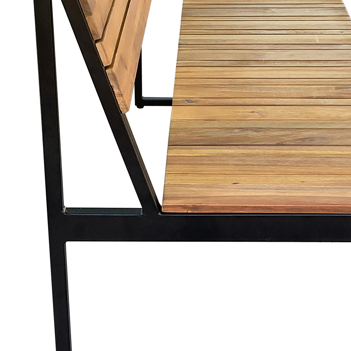 GARTENBANK AUS AKAZIENHOLZ - Schwarz / Braun - Akazie / Stahl - 150 x 83 x 50 cm - Schwarz/Braun, Holz/Metall (150/83/50cm) - home24