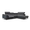 ECKSOFA FIERO 5-Sitzer mit 1 Relaxfunktion, dunkelgrau - Dunkelgrau, Holzwerkstoff/Textil (290/228cm) - Courtois Laville