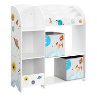 KINDERREGAL mit Buchablage und 2 Aufbewahrungsboxen - Weiß, Holzwerkstoff (30/100/93cm) - Calicosy