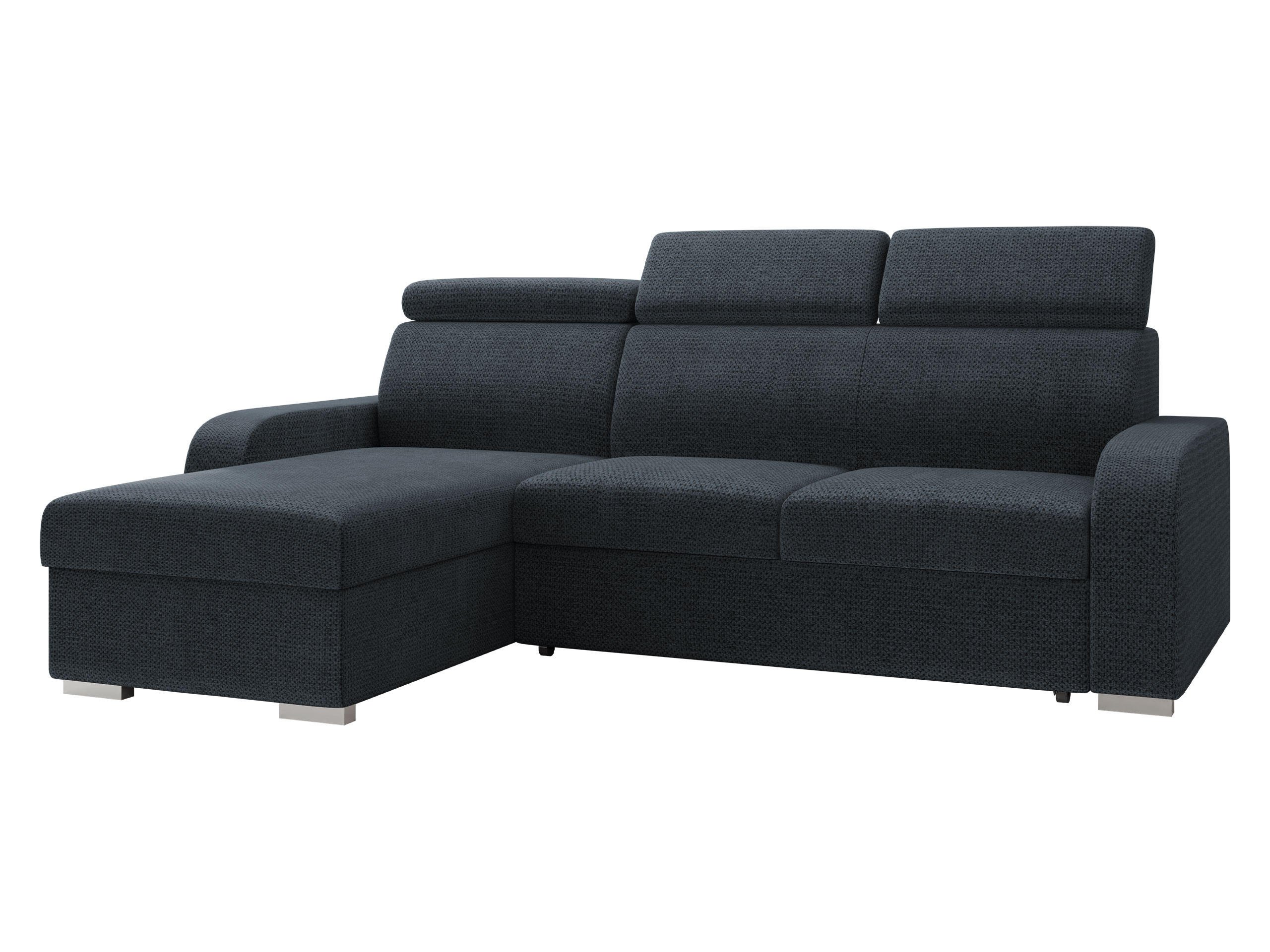 ECKSOFA Oslo 2rLC - Silberfarben/Blaugrau, Holz/Textil (235/170cm) - MIRJAN24