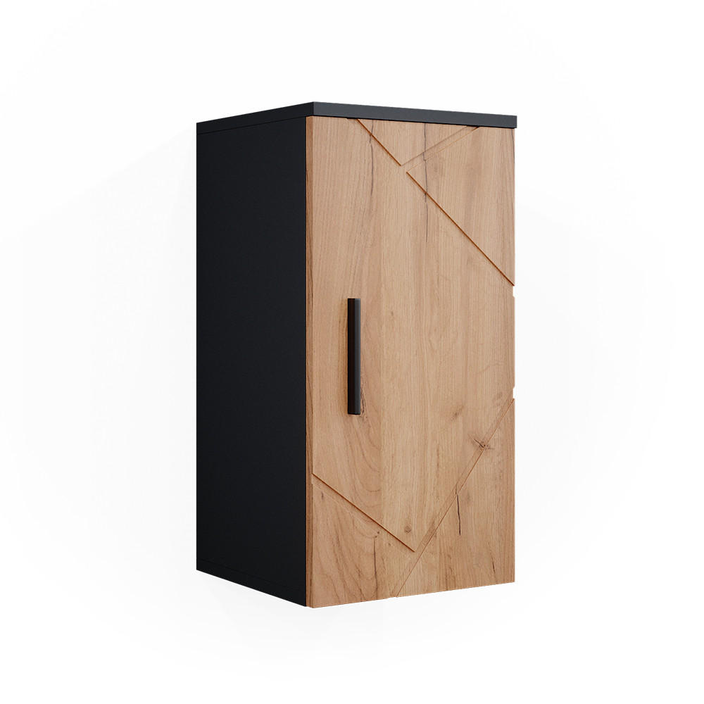 BADSCHRANK Irma Goldkraft Eiche/Anthrazit 30 x 59 cm - Anthrazit/Eiche Wotan, Holzwerkstoff (30/59/24cm) - Vicco