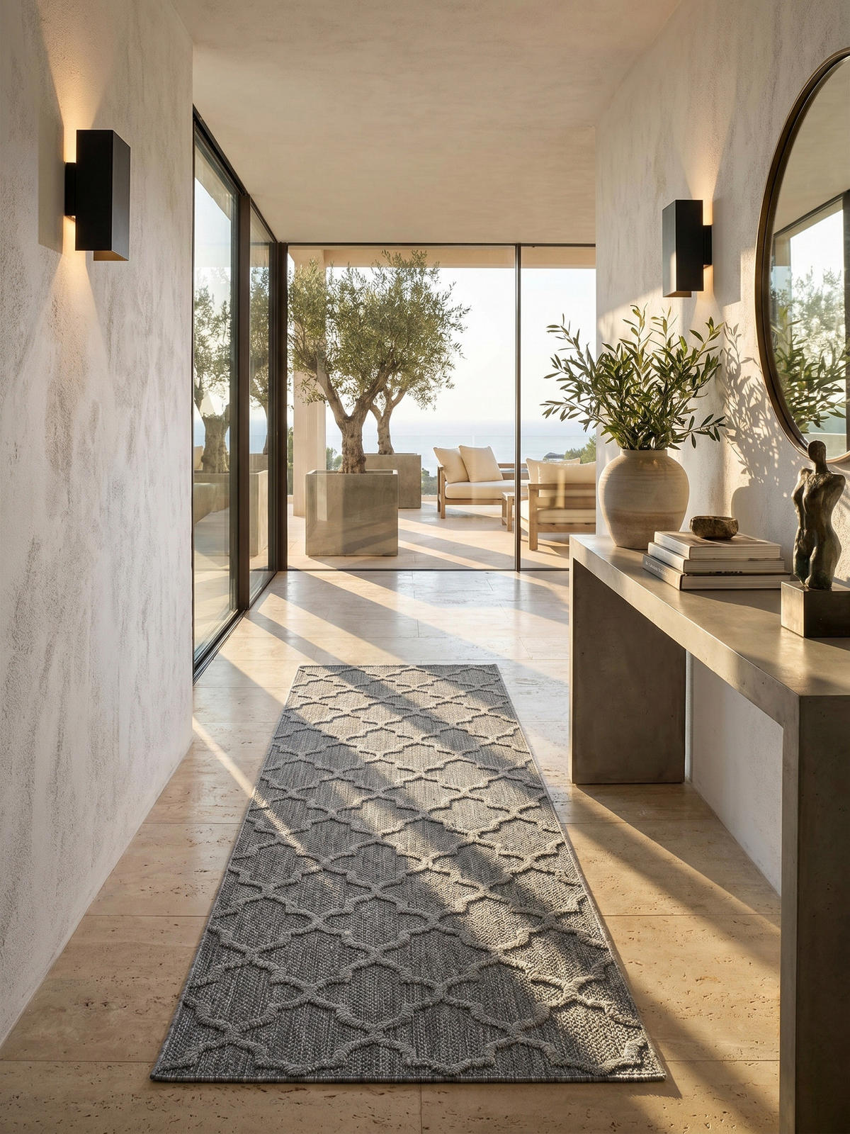 TEPPICH Outdoor IMST in Grau, im Skandi-Stil, 80 x 250 cm - Grau, Textil (250/80cm) - KADIMA DESIGN