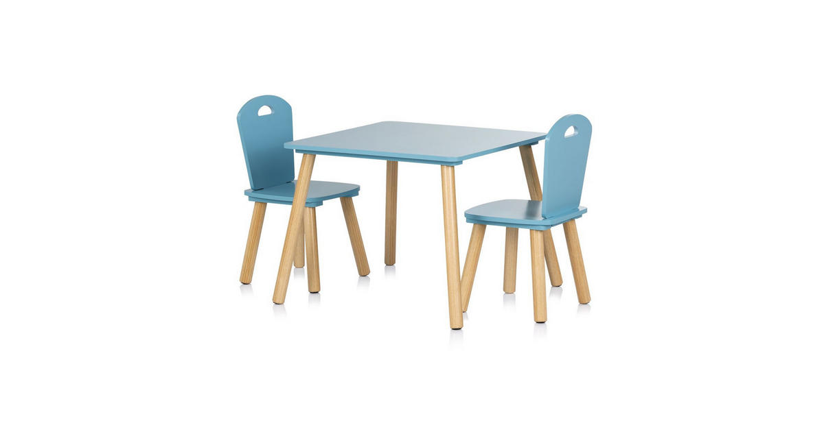 Chipolino KINDERSITZGRUPPE 3-teilig blau 55 x 55 cm, Holztisch, 2 ...