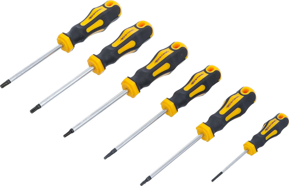 SCHRAUBENDREHER-SATZ | T-PROFIL (FÜR TORX) T10 - T30 | 6-TLG. - Multicolor, Kunststoff/Metall (1/1cm) - BGS technic