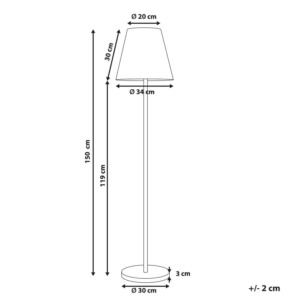 LED-STEHLEUCHTE Weiß/Schwarz Fonesca - Schwarz/Weiß, Kunststoff (30/30/150cm) - Beliani