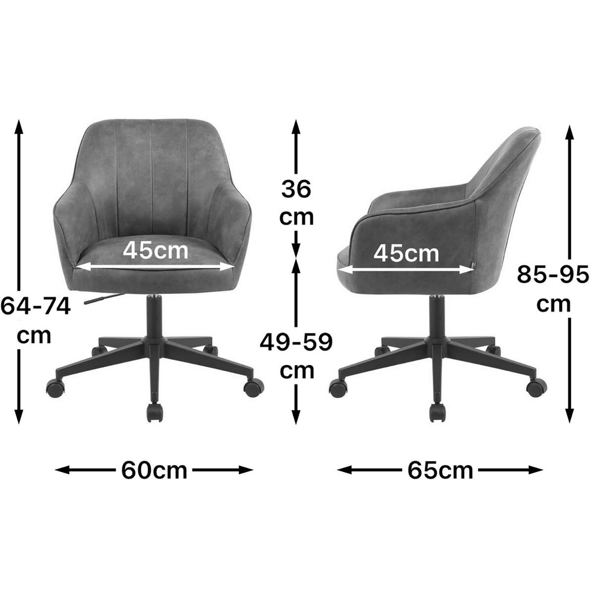 BÜROSTUHL Mika-Nika - Schwarz/Braun, Textil/Metall (60/84/65cm) - DUBI Möbel