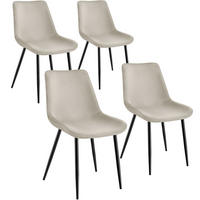 STUHL 4er Set Monroe 48 x 59 x 82 5 cm creme - Creme, Textil (48/82.5/59cm) - tectake