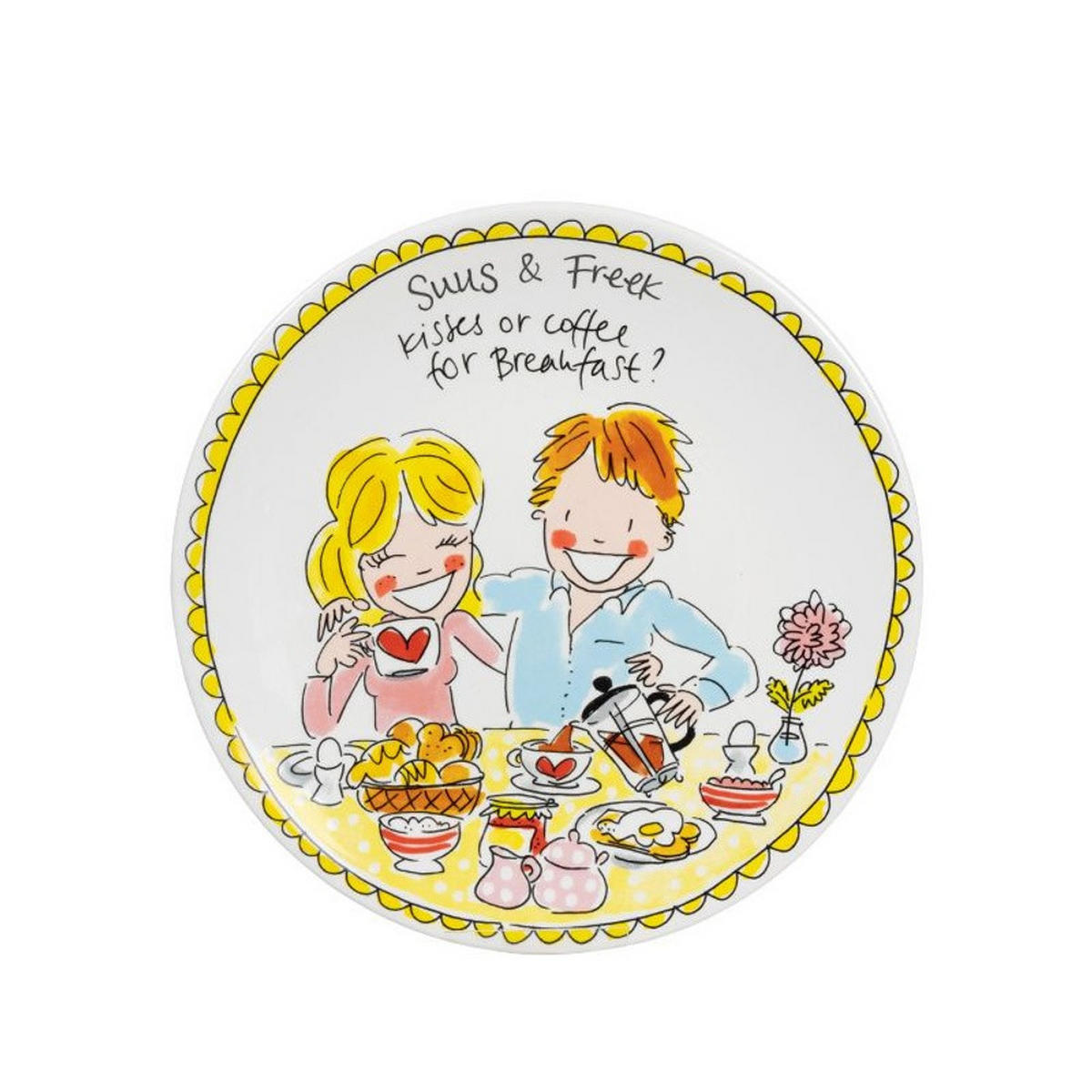 TELLER Liebe in Bunt - 22cm - Multicolor, Keramik (21.8/21.8/2.5cm) - Blond Amsterdam