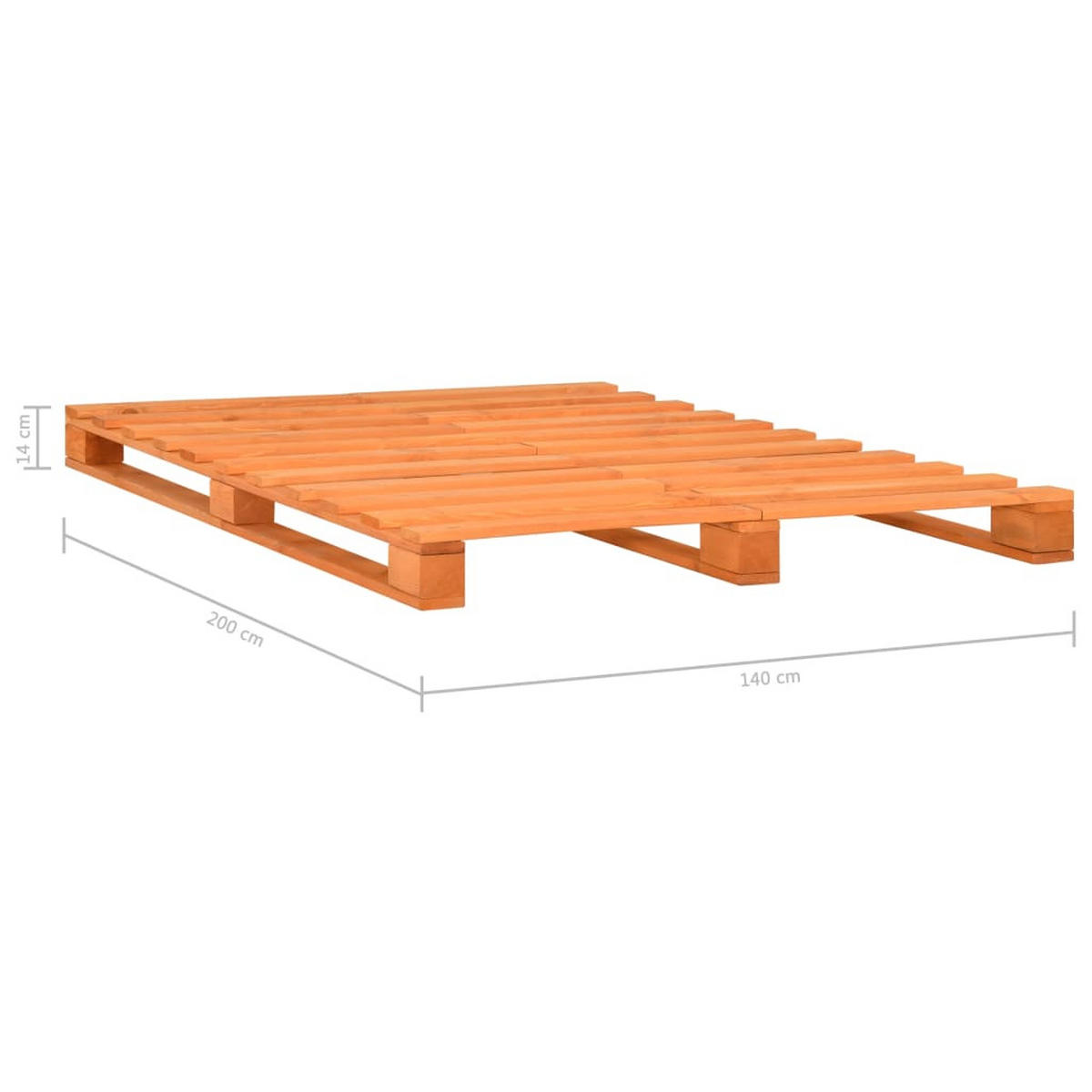 BETT Hodge 140/200 cm - Braun, Holz (140/200cm) - Nettlife