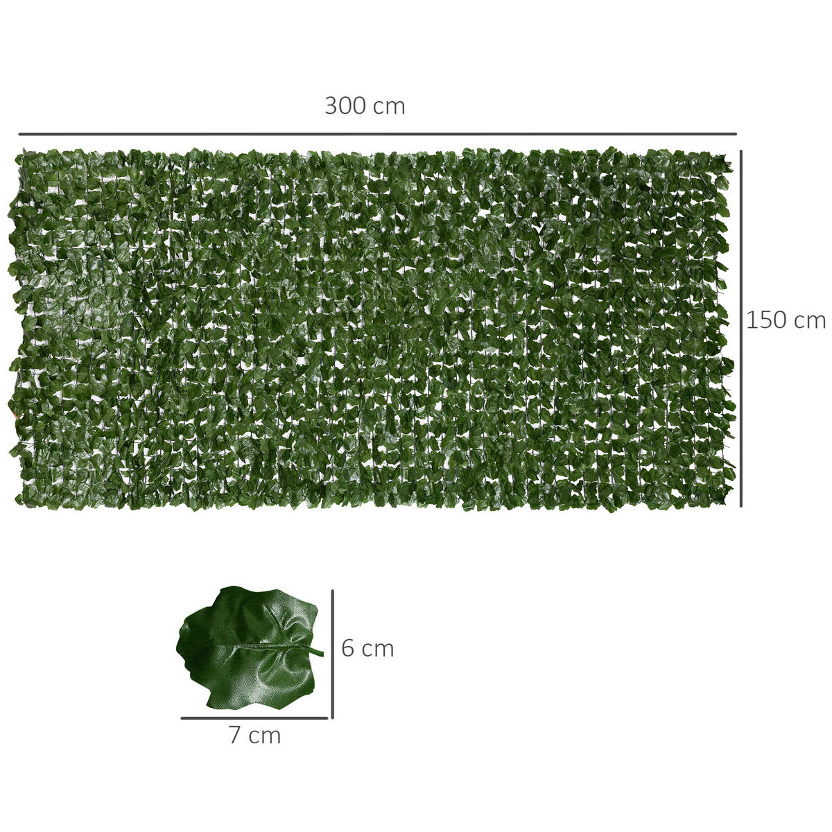 KUNSTHECKE DE-13774 3x1 m mit UV-Schutz Dunkelgrün - Grün, Kunststoff (1/300cm) - ComfortXL