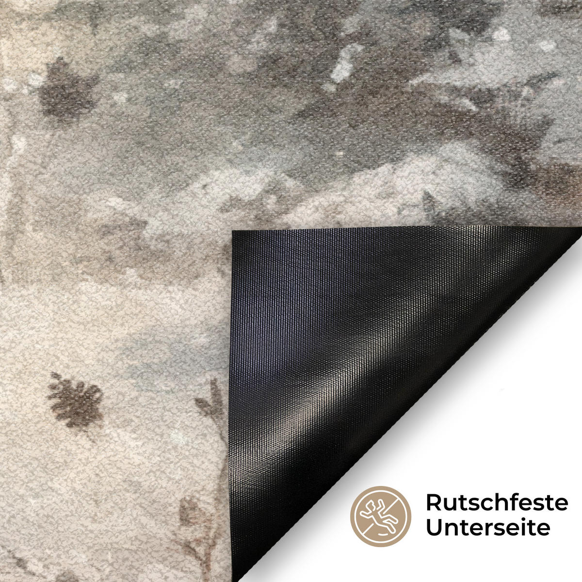 FUSSMATTE Weihnachten - Rentier - Winter - Kranz 60x40 cm - Braun, Kunststoff (60/0.4cm) - MuchoWow