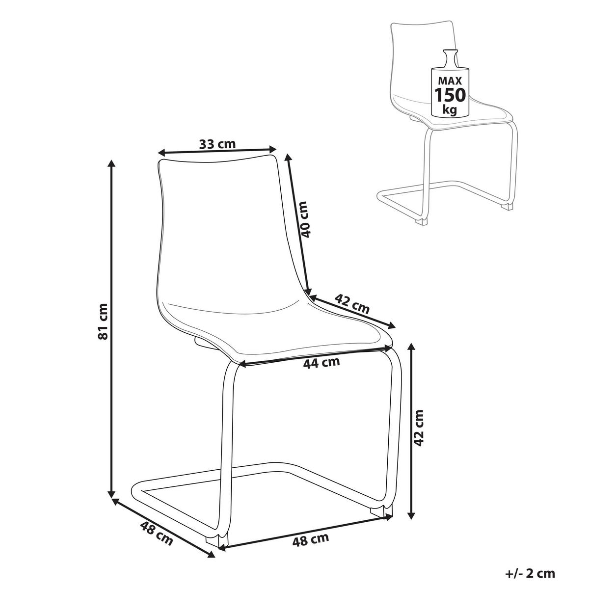 ESSZIMMERSTUHL 2er Set Schwarz Marshall - Schwarz, Kunststoff (48/81/48cm) - Beliani