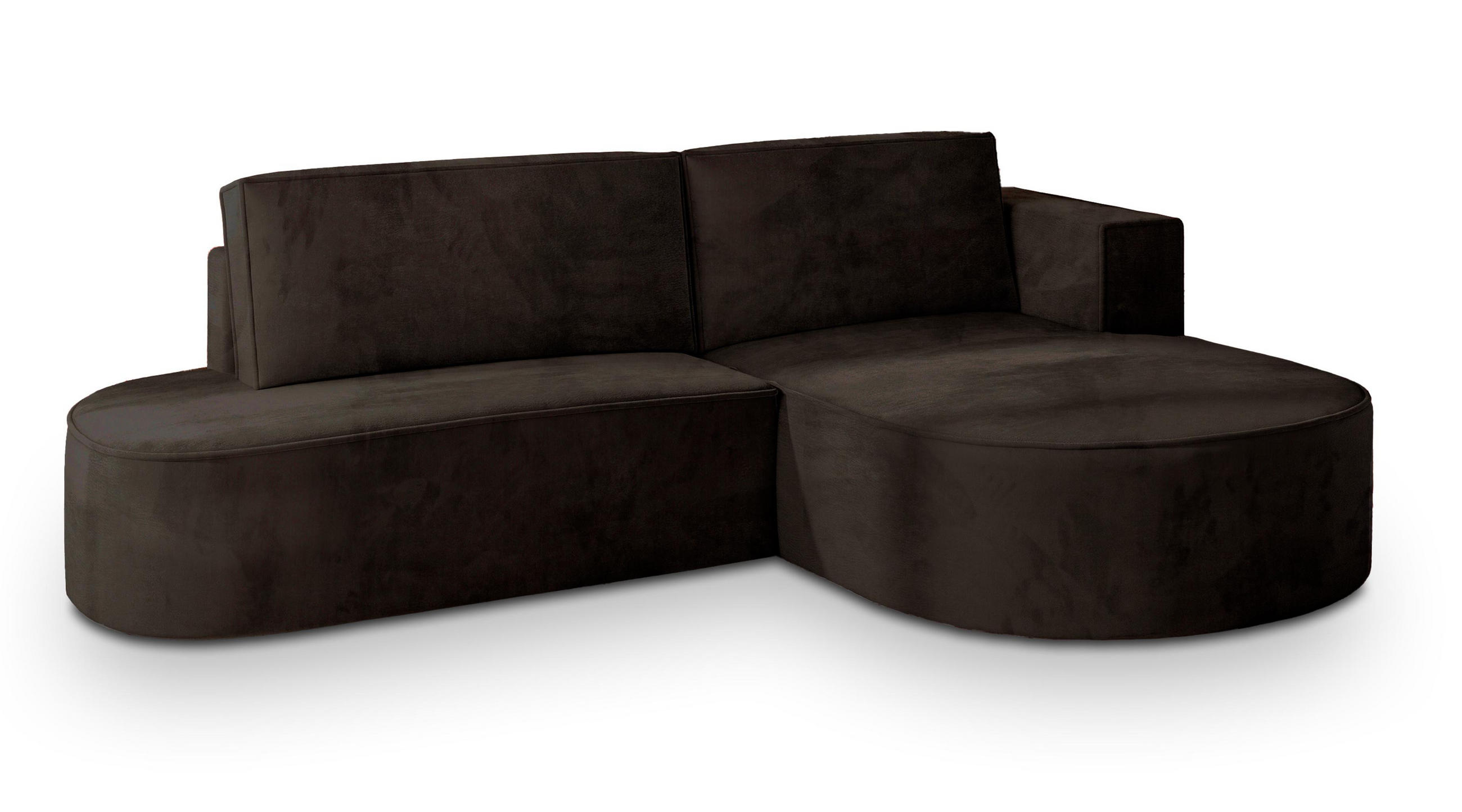 ROHOVÁ SEDAČKA CORTIO hnědá - šedá/hnědá, dřevo/textil (265/174cm) - MASSENO