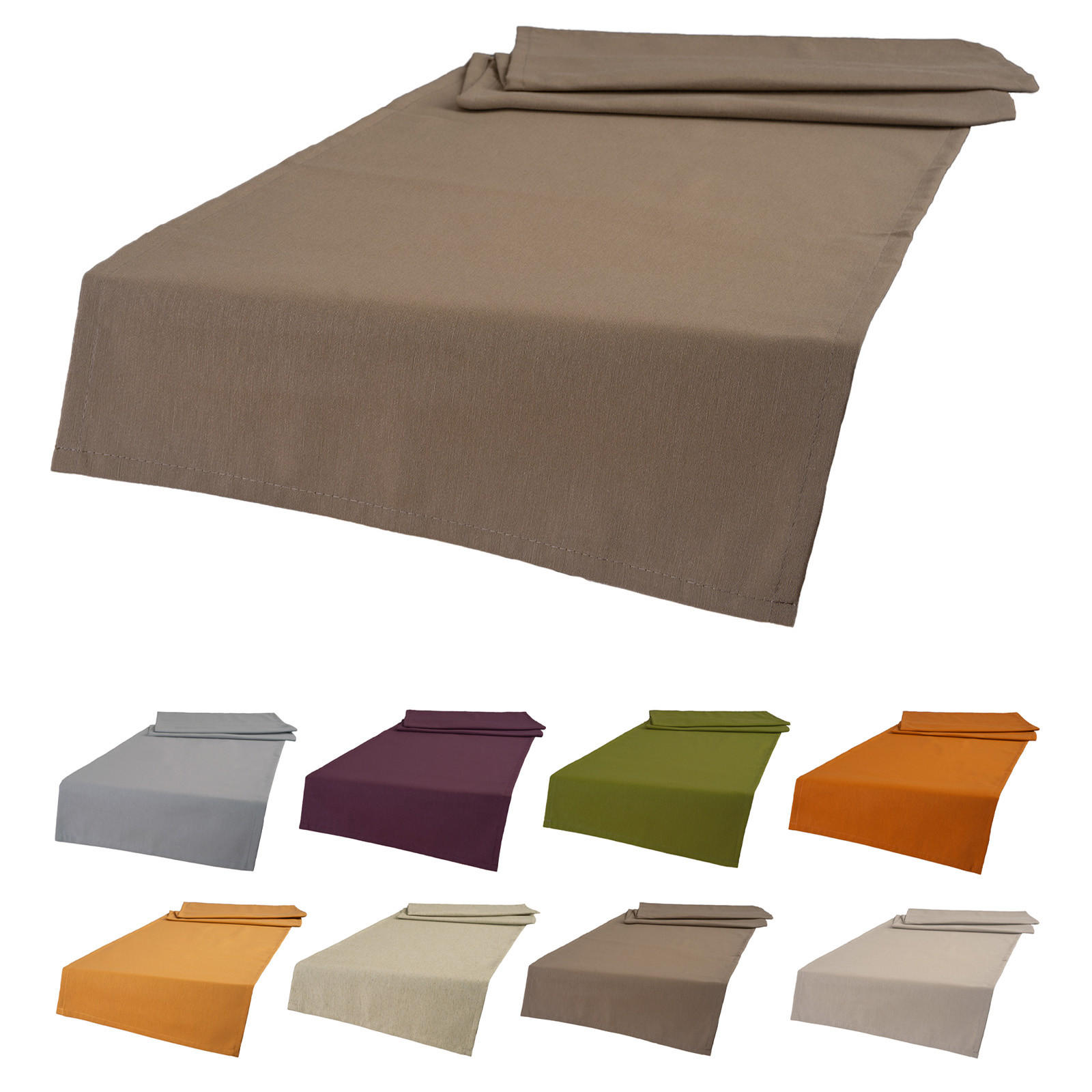 XL-TISCHLÄUFER Wunschton deep-taupe 40/220 cm - Braun, Textil (40/220cm) - beties Heimtextil