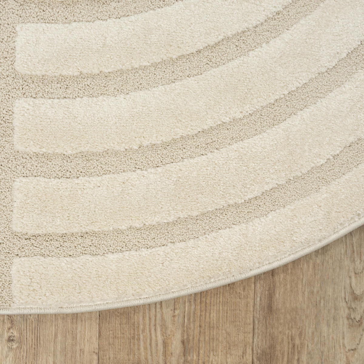 KURZFLORTEPPICH Geometrisch CETINA Polypropylen Creme 160 x 230 cm - Beige, Textil (160/230cm) - KADIMA DESIGN