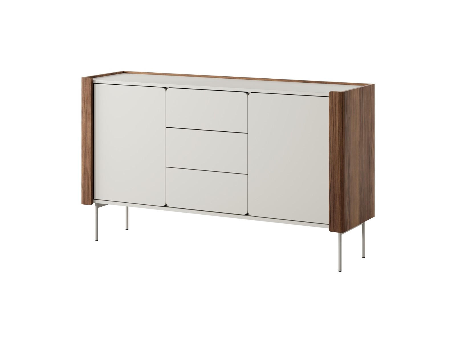 KOMMODE Paris 141, Nussbaum mit Kaschmir - Kaschmir/Walnussfarben, Holzwerkstoff (141/83/40cm) - Bettso
