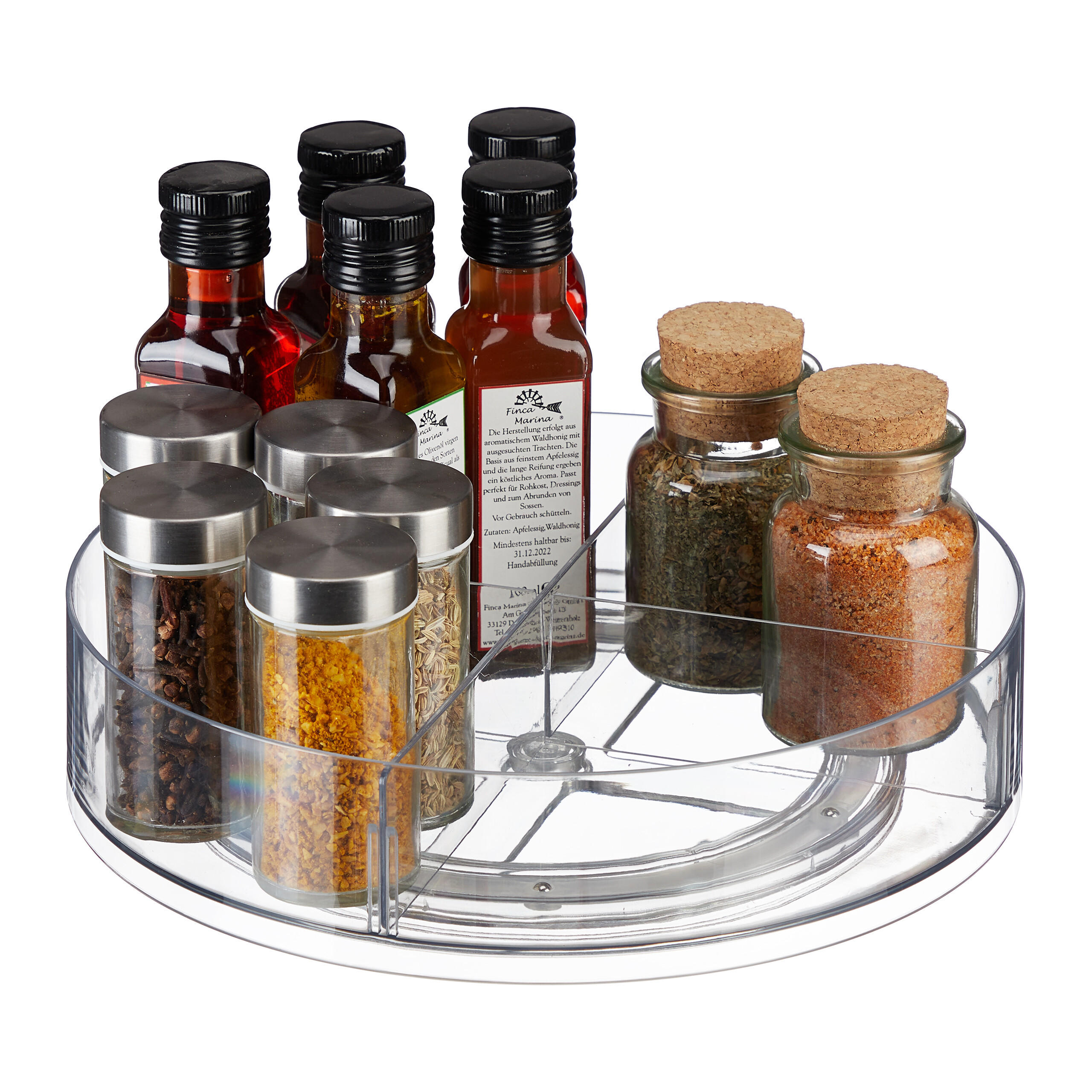 DREHTELLER - Transparent, Kunststoff (27/6.5/27cm) - Relaxdays