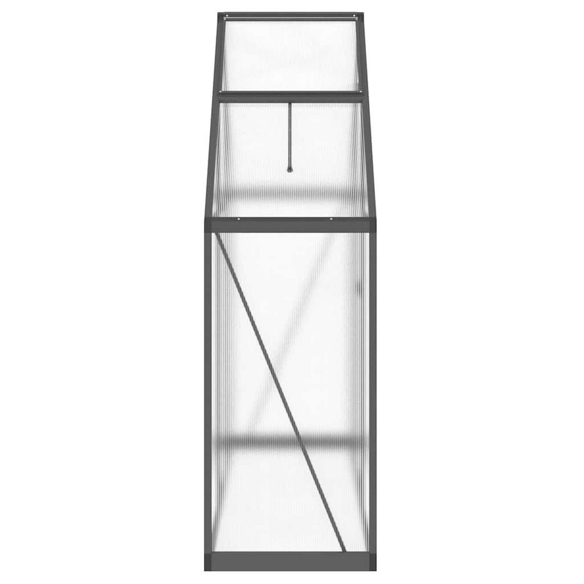 GEWÄCHSHAUS Mit Fundamentrahmen Anthrazit 169/58/195 Cm Alu - Anthrazit, Metall (169/195/58cm) - vidaXL