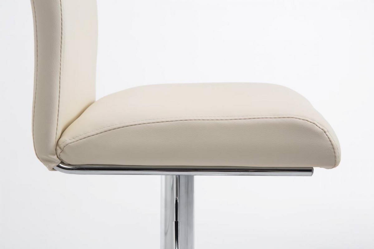 BARHOCKER 2er Set Lederlook creme - Chromfarben/Creme, Textil/Metall (38.5/94.5/47cm) - CLP
